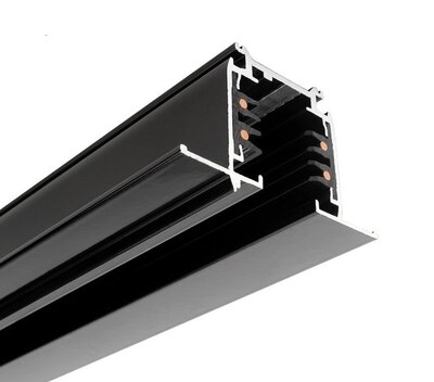 INBOUW 3-FASE RAIL TRACK ZWART 1-METER - 2-METER OF 3-METER