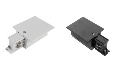 POWER CONNECTOR LINKS VOOR INBOUW 3-FASE RAIL WIT OF ZWART