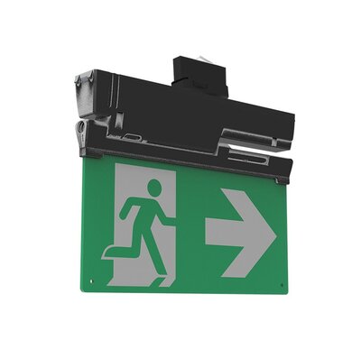 3-FASE LED NOODVERLICHTING ZWART MET PICTOGRAMMEN