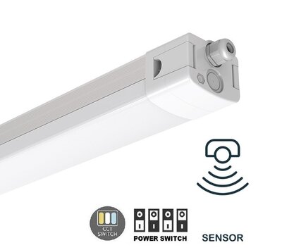 LED TRI-PROOF MET SENSOR 150CM IP65 IK10 POWER & CCT-SWITCH