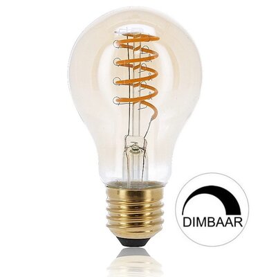 LED FILAMENT A60 PEER AMBER DIMBAAR E27 4W 222LM 2000K