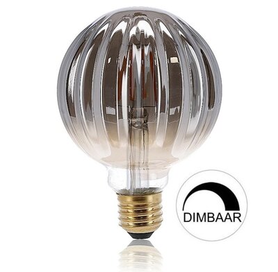 LED FILAMENT G95 GLOBE SMOKY DIMBAAR E27 5W 233LM 2000K