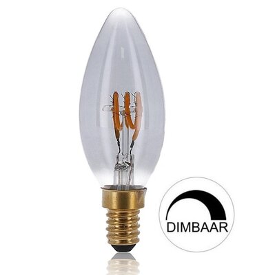 LED FILAMENT CANDLE KAARSLAMP SMOKY E14 2W 70LM 2000K
