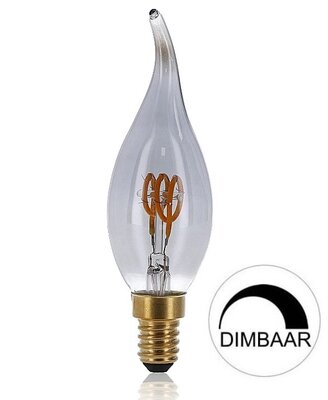 LED FILAMENT CANDLE KAARSLAMP TIP SMOKY E14 2W 70LM 2000K