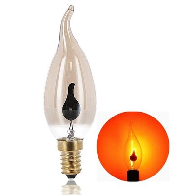 LED FILAMENT KAARSLAMP VLAM EFFECT AMBER E14 2W 2200K