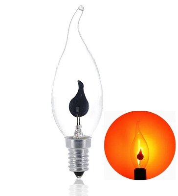 LED FILAMENT KAARSLAMP VLAM EFFECT CLEAR E14 2W 2200K