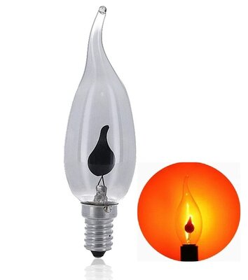 LED FILAMENT KAARSLAMP VLAM EFFECT SMOKY E14 2W 2200K