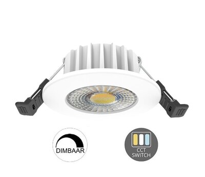 LED INBOUWSPOT SLIM WIT IP65 38°/60° CCT-SWITCH 6W 600LM