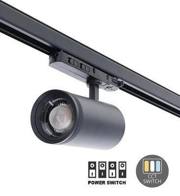 LED 3-FASE RAILSPOT ZOOM 15°-55° POWER- & CCT-SWITCH