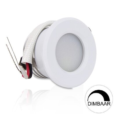 LED MINI INBOUWSPOT WIT DIMBAAR IP44 230V 1,5W 87LM WARM WIT