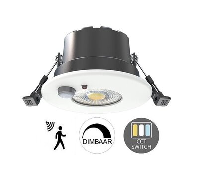LED INBOUWSPOT MET SENSOR IP65 DIM & CCT-SWITCH 6W 600LM WIT