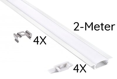 ALUMINIUM INBOUWPROFIEL WIT - LED STRIP TOT 12-MM