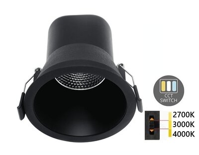 LED INBOUWSPOT 60° IP44 DIMBAAR 230V 9W CCT-SWITCH