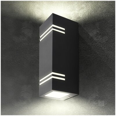 TUINLAMP OUTDOOR WANDLAMP ZWART UP/DOWN IP44 230V 2XGU10