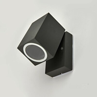 BUITENLAMP WANDLAMP 90° ZWENKBAAR ZWART IP44 230V GU10