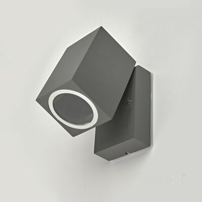 BUITENLAMP WANDLAMP 90° ZWENKBAAR GRIJS IP44 230V GU10