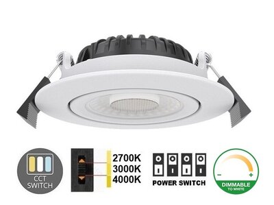 LED INBOUWSPOT SLIM-FIT IP65 DIM TO WARM POWER & CCT-SWITCH WIT