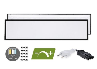 LED PANEEL BACK-LIT 120X30CM ZWART DIM UGR-22 CCT-SWITCH 30W 4050LM