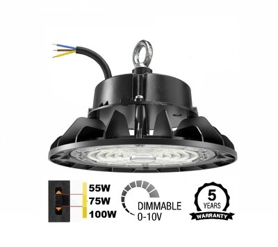 LED HIGH BAY 55/75/100W 90° IP65 IK09 1-10V DIM 4000K