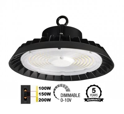 LED HIGH BAY 100/150/200W 90° IP65 IK09 1-10V DIM 4000K/6500