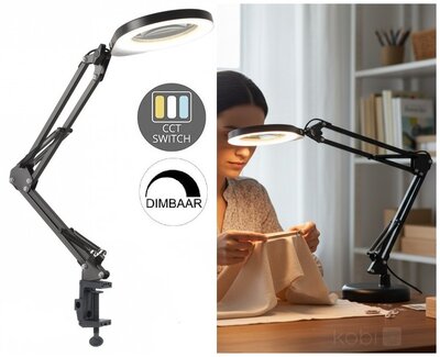 LED LOEPLAMP BUREAULAMP 10W 500LM CCT-SWITCH ZWART