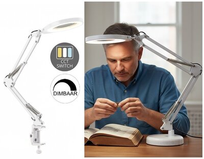 LED LOEPLAMP BUREAULAMP 10W 500LM CCT-SWITCH WIT