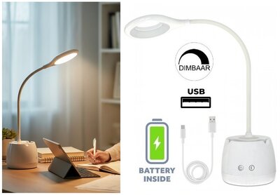 LED BUREAULAMP LUSIA USB 5V/DC 5W 180LM WIT