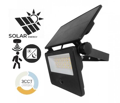 LED SOLAR VERSTRALER MET SENSOR 3CCT 20W 1600LM IP54