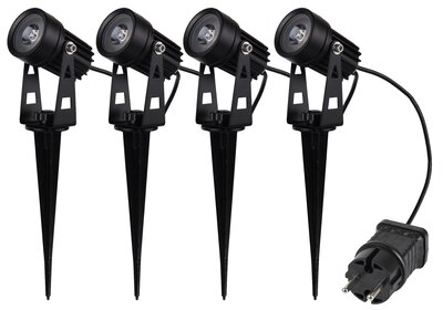 TUINSPOT SET 4-SPOTS MET GRONDPIN 1,5W 3000K