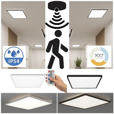 LED PLAFONDLAMP NIVERA MET SENSOR & REMOTE IP54 18W 1710LM 3CCT