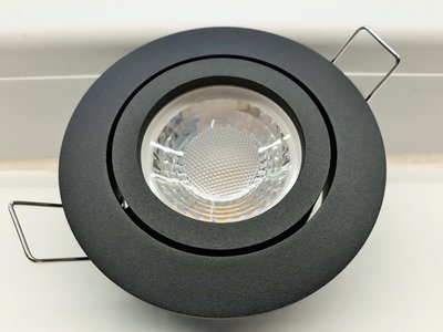 LED INBOUWSPOT ROND ZWART DIMBAAR 3,8W 410LM 2700K